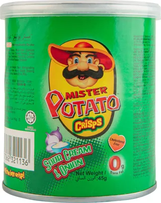 Mister Potato Crisps Sour Cream & Onion Potato Chips 45G