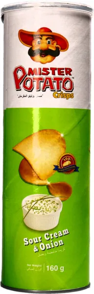 Mister Potato Crisps Sour Cream & Onion Potato Chips 160G