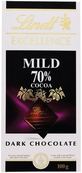 Lindt Excellence Mild 70% Dark Chocolate Bar 100G