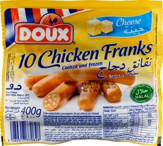 Doux Chicken Franks Sausage Cheese 400G