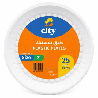 City Round Plastic Plate 25X7"