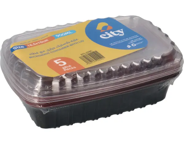 City Microwaveable Container With Lid 5X900ml