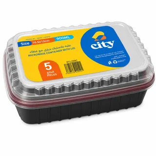 City Microwaveable Container With Lid 5X900ml