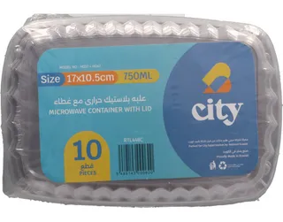 City Microwaveable Container With Lid 10X750ml
