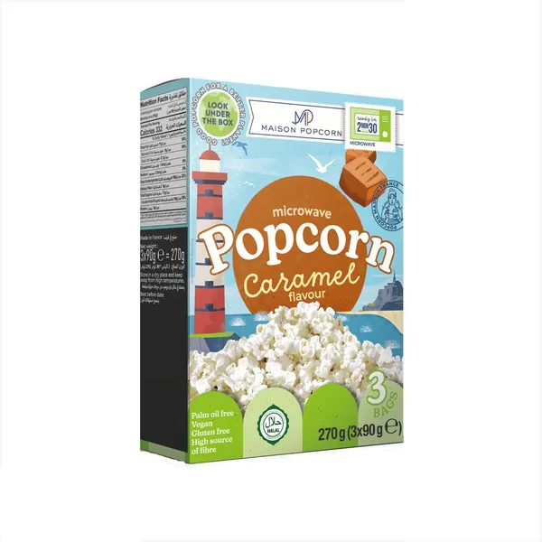 Maison Popcorn Caramel Flavour Microwave Popcorn 270 G