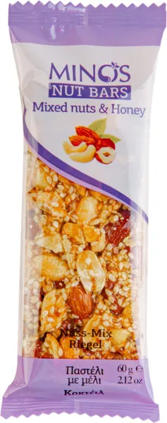 Minos Nut Bar Mixed Nuts & Honey 60G