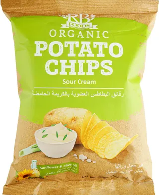 Rb Foods Organic Sour Cream Potato Chips 100G