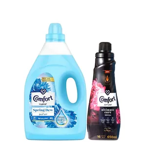 Comfort Spring Dew Fabric Softener 4L + Ultimate Care Fabric Softener 650ml