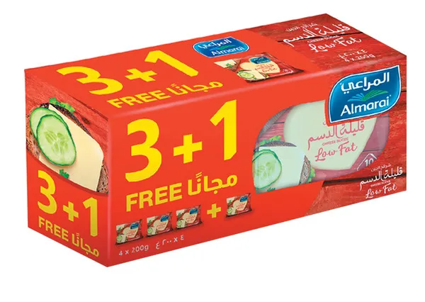 Almarai Low Fat Cheese Slices, 4x200g