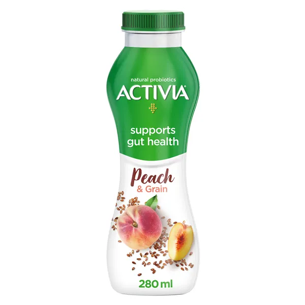 Activia Yoghurt Go Drinkable Peach Grains 280 Ml