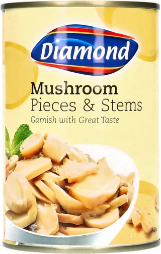 Diamond Mushroom Pieces & Stems 425G