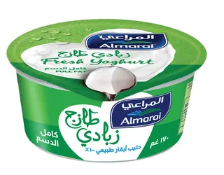 المراعي زبادي سادة كامل الدسم 170 جم
