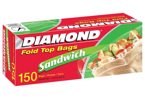 Diamond Sandwich Fold Top Bags 150's