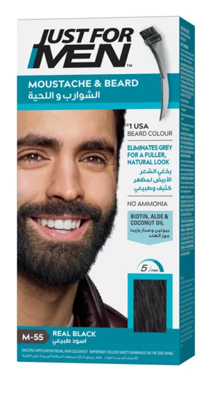 Just For Men Mustache & Beard Black Hair Color M-55 28g