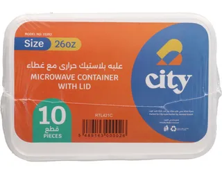City Microwaveable Container With Lid 769Ml 10's