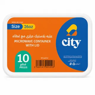 City Microwaveable Container With Lid 769Ml 10's