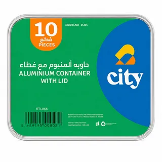 City Rectangular Aluminum Container With Lid 10's