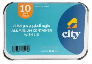 City Rectangular Aluminum Container With Lid 10's