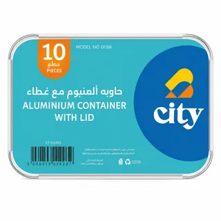 City Rectangular Aluminum Container With Lid 10's