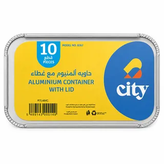 City Rectangular Aluminum Container With Lid 10's