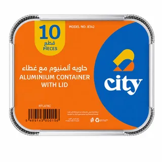City Rectangular Aluminum Container With Lid 10Pcs