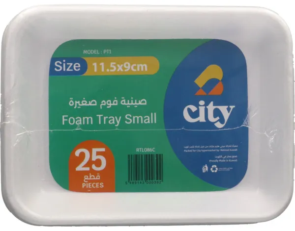 City Rectangular Foam Tray Small