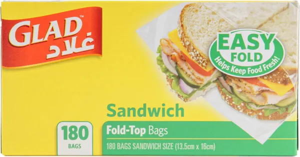 Glad Easy Fold Sandwich Bags 180's