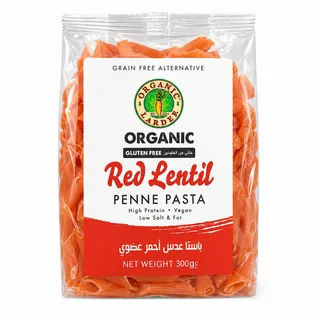 أورجانيك لاردر معكرونة العدس الأحمر العضوية 300 جم