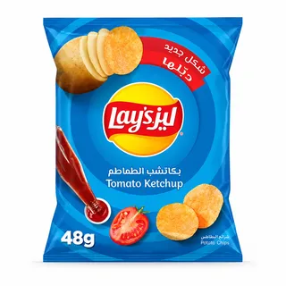 ليز رقائق البطاطس بنكهة الجبنة الكاتشب 48 جم
