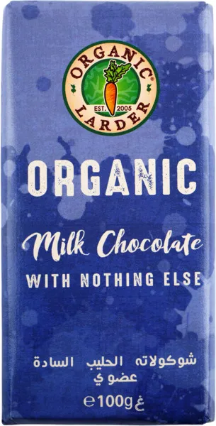Organic Larder Organic Plain Milk Chocolate 100G
