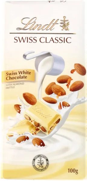 Lindt Swiss Classic White Chocolate With Almond Brittle 100G