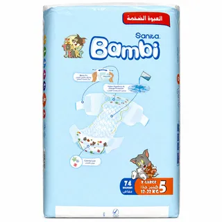 سانيتا بامبي حفاضات مرحلة 5 (12-22 كجم) 74 قطعة