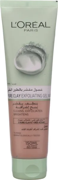 LOreal Pure Clay Exfoliating Gel Wash With Red Algae 150Ml