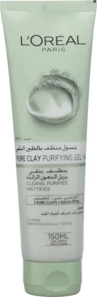 LOreal Pure Clay Purifying Gel Wash With Eucalyptus 150Ml