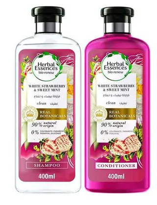 Herbal Essences Bio: Renew White Strawberry & Sweet Mint Shampoo 400Ml + Conditioner 400Ml