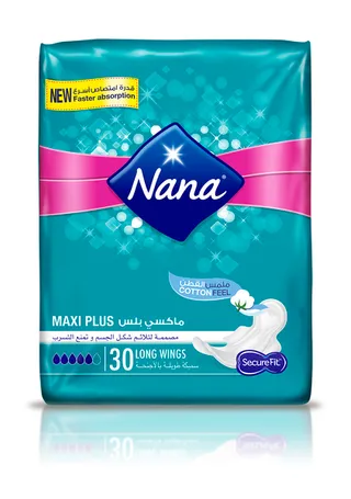 Nana Maxi Plus Long Pads With Wings 30's