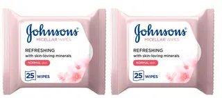 Johnson's 5In1 Refreshing Micellar Wipes 2X25's
