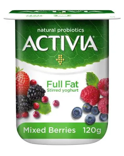 Activia Stirred Yoghurt Mixed Berry Full Fat 120G