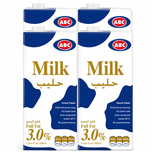 أي بي سي حليب كامل الدسم 4X1 لتر