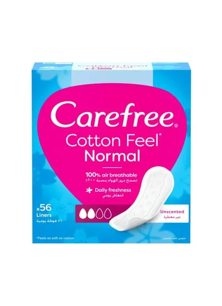 Carefree Normal With Cotton Extract Pantyliners 56's