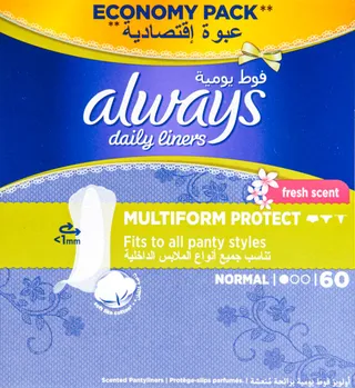 Always Liners Multiform Protect Fresh Scent 60's