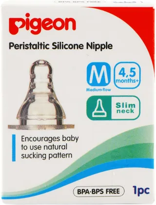 Pigeon Peristaltic Silicone Nipple Slim Neck (4-5 Months)