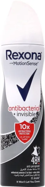 Rexona Deo Spray 10X Antibacterial & Invisible For Men 150Ml