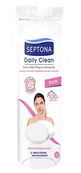 Septona Double Faced Non Fleecing Cotton Pads 70Pcs