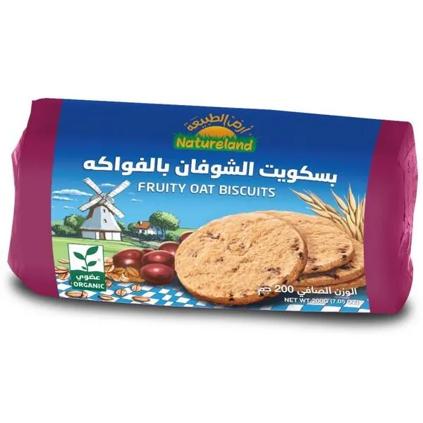 أرض الطبيعة بسكويت الشوفان بالفواكه عضوي 250 جم