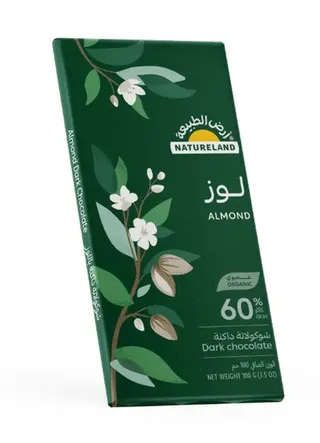 أرض الطبيعة شوكولاتة داكــــنة باللوز 100 جم