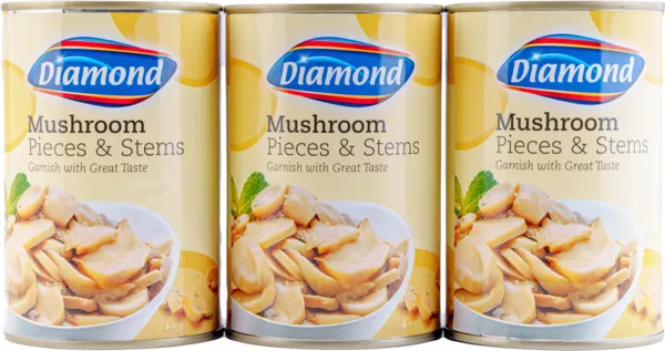 Diamond Mushroom Pieces & Stems 3X425G