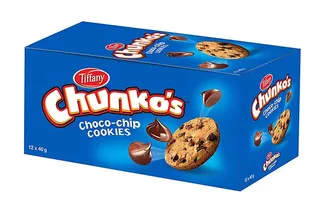 Tiffany Chunko's Choco-Chip Cookies 12X40G