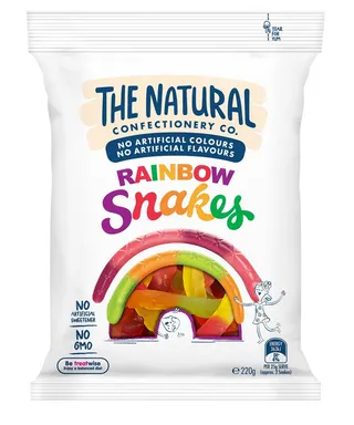 The Natural Confectionery Co. Rainbow Snakes Lollies Jelly 220G