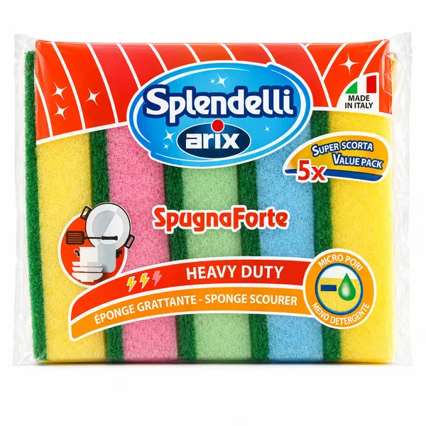 Arix Colored Sponge Scourers 5pcs